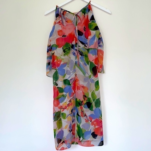 MAGGY London Floral Could Shoulder Dress, Size 2 - Picture 10 of 12